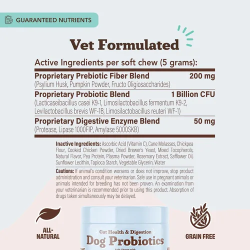 Vista 8 de Natural Dog Company Probióticos para perros: masticables probióticos para perros con UFC 1B, cepas microencapsuladas específicas caninas
