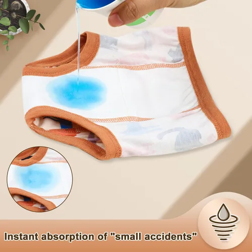 Vista 2 de MooMoo Baby Ropa interior de entrenamiento para niños y niñas, paquete de 8 pantalones absorbentes de entrenamiento para niñas 2T, Morado