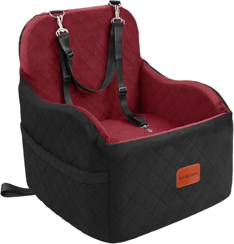 Vista 9 de Lealchum Asiento elevador de automóvil para perro, tela ultrasuave y relleno de espuma viscoelástica, cojín elevado, 3 correas y canal para cinturón