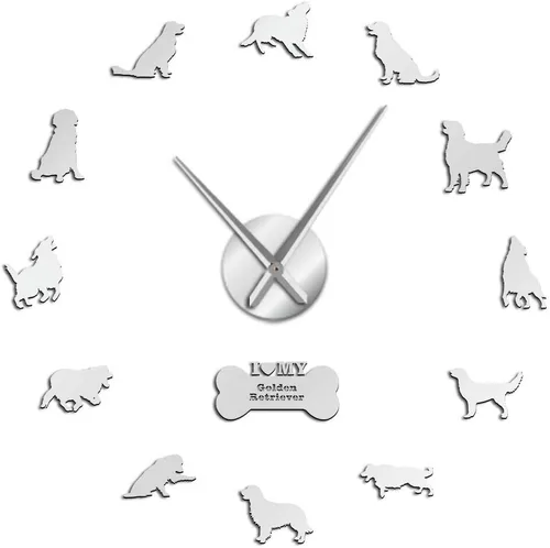 Vista 8 de Kit de reloj acrílico moderno para diseño de pared, reloj de pared sin marco 3D con calcomanías de espejo para decoración de sala de estar, B-27