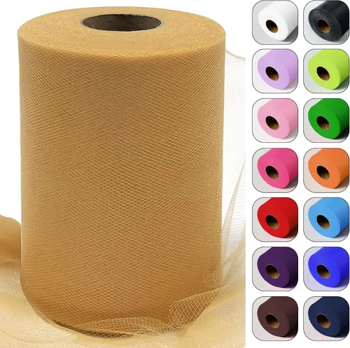 Vista 53 de Rollos de tela de tul verde ácido de 6 pulgadas por 100 yardas (300 pies) Cinta de tul para tutú, falda, envoltorio de regalo, decoración de boda