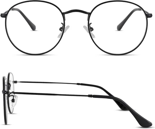 Vista 5 de Pro Acme Gafas redondas con marco de metal retro transparente sin receta