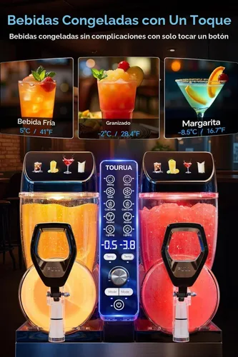 Vista 5 de 30L Commercial Slushie Machine 2-Tank Frozen Drink Maker for Margarita