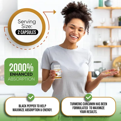 Vista 7 de Curcumina de cúrcuma con piperina 1500 mg, 90