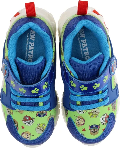 Vista 2 de Paw Patrol Tenis de correr para niños pequeños, zapatos deportivos con correa de velcro, azulverde, talla 7 a niño pequeño, talla 12