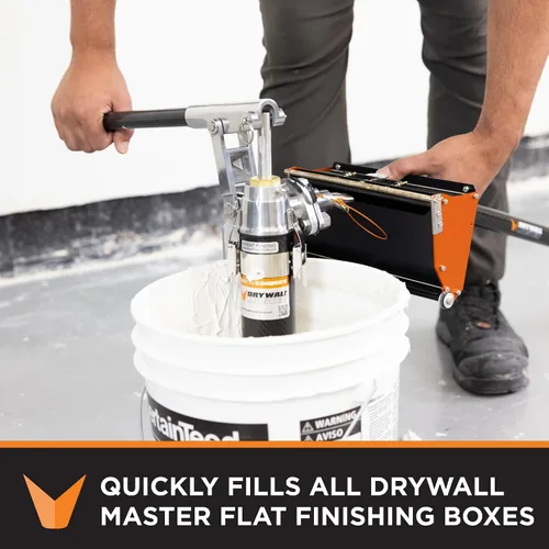 Vista 3 de Juego de caja plana de alta capacidad de 10" y 12" con bomba, relleno y mango de parada segura 180 de 42" Drywall Master - Herramientas