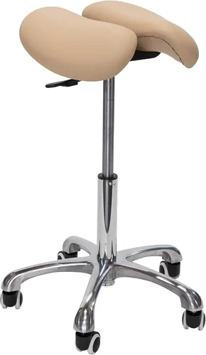 Vista 2 de Taburete de silla con ruedas - Diseño ergonómico de asiento dividido, movilidad giratoria de 360° y altura ajustable resistente - Taburete de spa