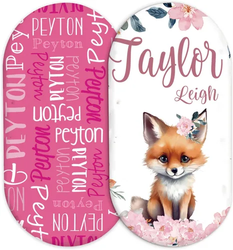 Vista 26 de Juego de 2 sábanas personalizadas para moisés de bebé, ajuste universal para colchón/almohadilla de moisés rectangular, ovalado, de reloj de arena