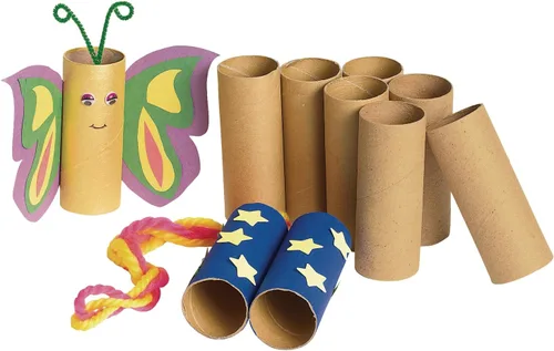 Vista 5 de Colorations Rollos de artesanía reciclados, juego de 24, tubos de cartón resistentes