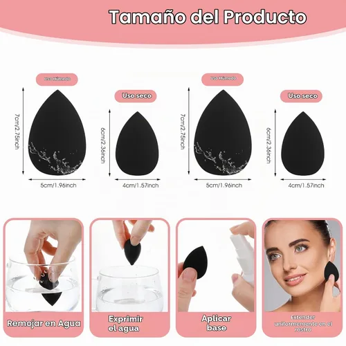 Vista 2 de Sibba Esponja de maquillaje, esponja de belleza para mezclar maquillaje