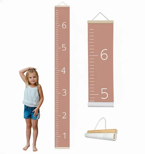 Vista 19 de Morxy Tabla de Crecimiento de Lona para Niños - Decoración de Pared Unisex para Habitación de Niños - Tabla de Medición de Altura - Cinta de Pared