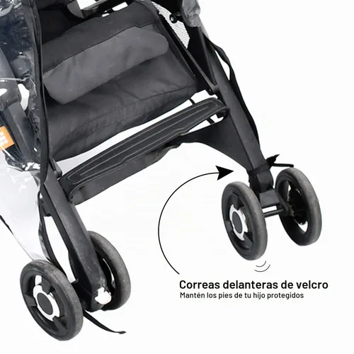 Vista 5 de Funda de lluvia para cochecito, protector universal negro transparente de viaje para bebé, protección al aire libre, cubierta de plástico
