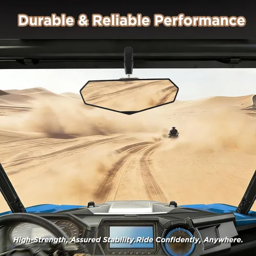 Vista 7 de Evermotor 1 juego de espejo central universal UTV para ATV, espejo retrovisor para jaulas de barra antivuelco de 1.6 a 2 pulgadas con abrazadera