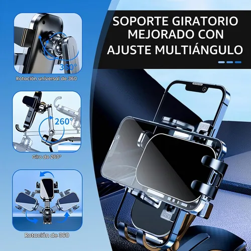 Vista 7 de Soporte universal para teléfono de automóvil, soporte de teléfono celular para salpicadero para tu automóvil, giratorio de 360 grados
