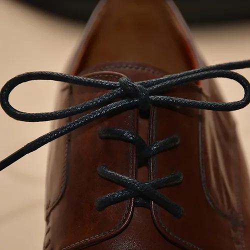 Vista 3 de VSUDO 2 Pairs Waxed Round Dress Shoe Laces for Mens Dress Shoes, 18" Thin Business Oxford Dress Shoelace, Dress Shoe Strings