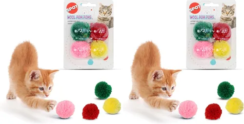 Vista 11 de CatNip pompones de lana, paquete de 4, Color Variado