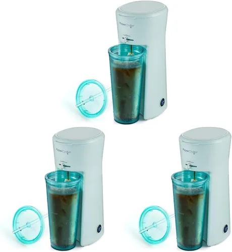 Vista 10 de Elite Gourmet HyperChiller EHC824 - Cafetera helada y caliente, color menta Adjustable flow/strength lever - includes 20oz tumbler, reusable