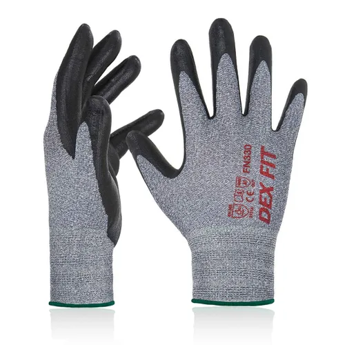 Vista 34 de DEX FIT FN330 - Guantes de trabajo de nitrilo, ajuste elástico 3D, agarre potente, táctil inteligente, recubierto de espuma resistente, fino