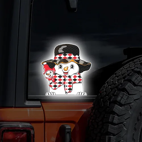Vista 19 de Pegatina Navideña de Papá Noel Asomado, Lindas Pegatinas de Venado y Muñeco de Nieve para Ventana, Adhesivos para Parachoques de Coche, Adornos