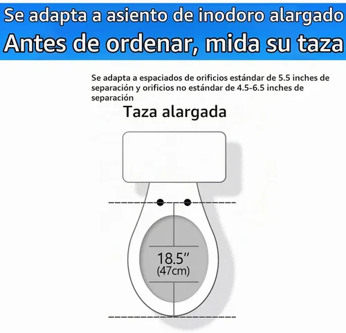 Vista 2 de MUU Asiento de inodoro, cierre lento, asiento de inodoro blanco resistente con parachoques de asiento antideslizantes, fácil de instalar y limpiar