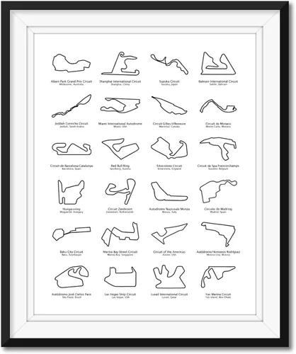 Vista 16 de Custom Car Posters Póster de pista de carreras de Fórmula 2026, diseño de circuitos destinados a los fanáticos de las carreras de Fórmula de regalo
