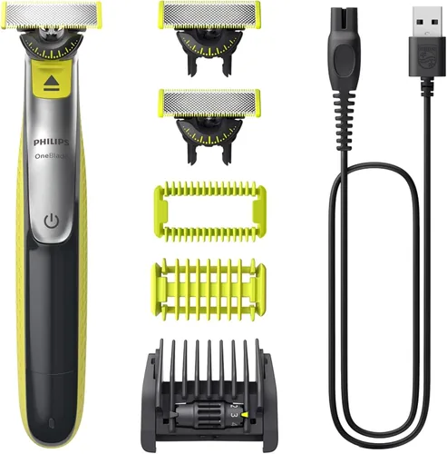 Vista 2 de Philips OneBlade 360 Face + Body Trimmer & Shaver - QP2834/65 1 360 Blade and 1 Body 360 Blade Adjustable Comb (1-5mm), Wet & Dry Use, 100%