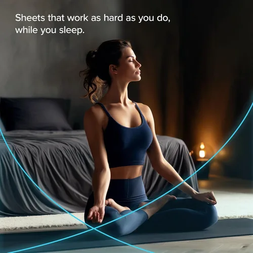 Vista 8 de Bare Home Cooling Performance - Juego de sábanas elásticas de punto de jersey, absorben la humedad y son transpirables, sábanas elásticas en 4