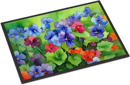 Vista 76 de Caroline's Treasures DAC1621MAT - Felpudo con diseño de camelia en acuarela de 18 x 27 pulgadas, tapete para puerta delantera, para interiores