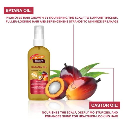 Vista 3 de Palmer's Aceite de Batana Formula Pro Gro para el cuero cabelludo y el cabello con vitamina E (3.3 onzas líquidas), tratamiento ligero y nutritivo