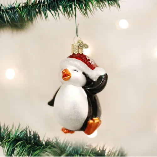 Vista 2 de Old World Christmas Colección de pingüinos bailarines adornos de vidrio soplado