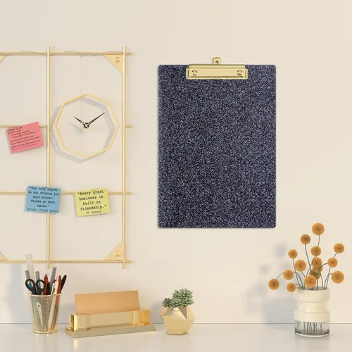 Vista 6 de Piasoenc Portapapeles de Acrílico, Tablero con Clip de Purpurina Elegante con Clip Dorado de Perfil Bajo, Diseñado para Uso en Aula, Escuela y Negro