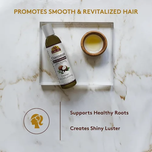 Vista 4 de OKAY Tratamiento de aceite caliente de coco Para todo tipo de cabello y texturas Profundamente penetrante 100% natural Libre de parabenos