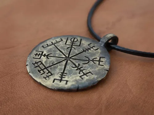 Vista 6 de Baldur Jewelry - Collar de brújula vikinga, collar con colgante de guía Vegvisir, amuleto de joyería nórdica con cuerda ajustable - Regalos vikingos