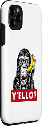 Vista 3 de Funda para iPhone 11 Pro Max Y'ello Monkey Calling Funny Supreme Print Case