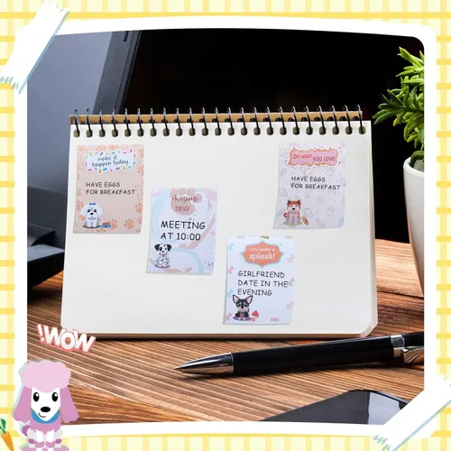 Vista 7 de Sherr Paquete de 12 notas adhesivas para perros de regreso a clases, 4 x 3 pulgadas, divertidos animales inspiradores, blocs de notas adhesivas