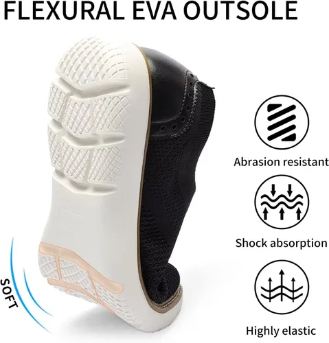 Vista 4 de Zapatos deportivos casuales para hombre, cómodos, de punto, de malla, ligeros, transpirables, formales, Oxford, para negocios