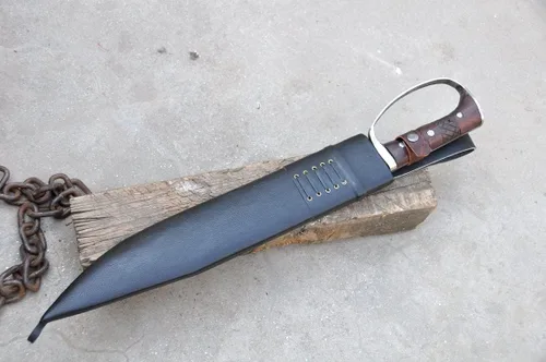 Vista 6 de Cuchillo Machete D-Guard de 18 pulgadas - Cuchillo Machete - Machete de Cuchilla Hecho a Mano - Equilibrio Templado Agua - Listo para usar