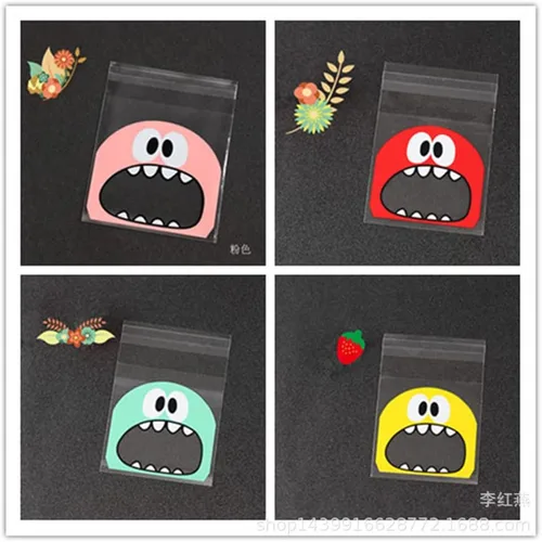 Vista 6 de Bnsikun 200 bolsas autoadhesivas para dulces de galletas, boca grande, bolsa de regalo de chocolate para decoración de panadería, bolsas de regalo