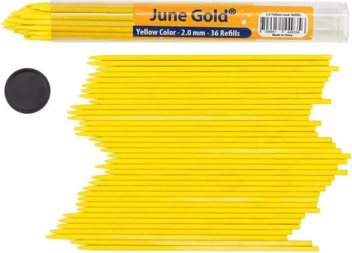 Vista 6 de June Gold repuesto de grafito resistente a quiebres con cómodo dispensador, Arcoiris (Rainbow) Grosor audaz para uso pesado, plomo resistente a