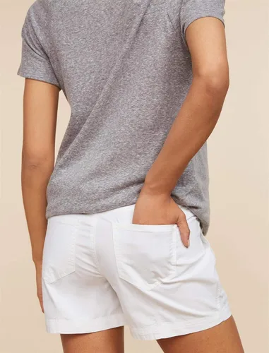 Vista 3 de Motherhood Maternity Pantalón corto de popelina para mujer Secret Fit