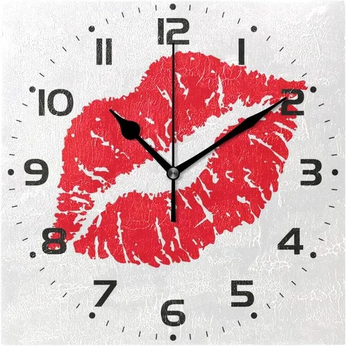 Vista 8 de Naanle Reloj de pared acrílico con estampado de purpurina rosa brillante, diseño de princesa para niña, redondo, cuadrado, diamante, pintura al