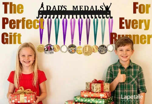 Vista 3 de Medal Hanger Display Rack-Wall Mount Steel for 63+ Medals Easy to Install