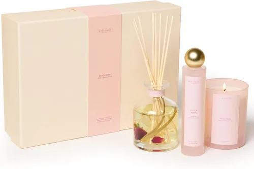 Vista 13 de Benevolence LA Difusor de junco, difusor de aroma de rosa y sándalo para el hogar con varillas difusoras de aceite Colección Sun-Kissed