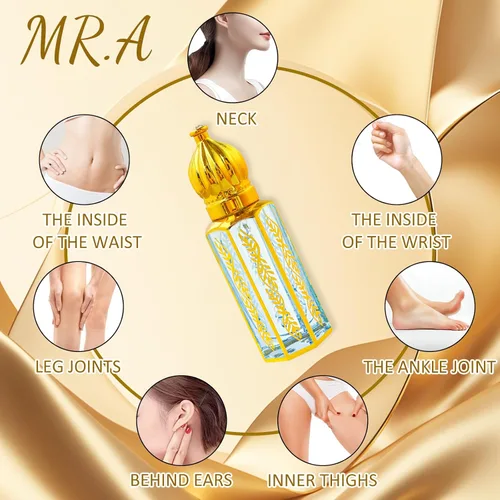 Vista 4 de MR.A Paquete de 3 perfumes árabes para mujer, aceite de perfume árabe de larga duración, aceite de perfume árabe de lujo, perfume árabe suave