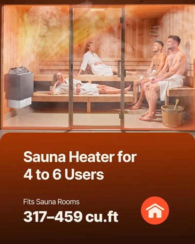 Vista 3 de VEVOR - Calefactor de sauna, estufa eléctrica de 9 kW, 220 V, calefactor de baño de vapor con controlador digital externo, temporizador de 3 h