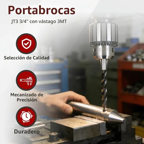 Vista 4 de findmall JT3 - Portabrocas de 3/16 pulgadas - 3/4 pulgadas