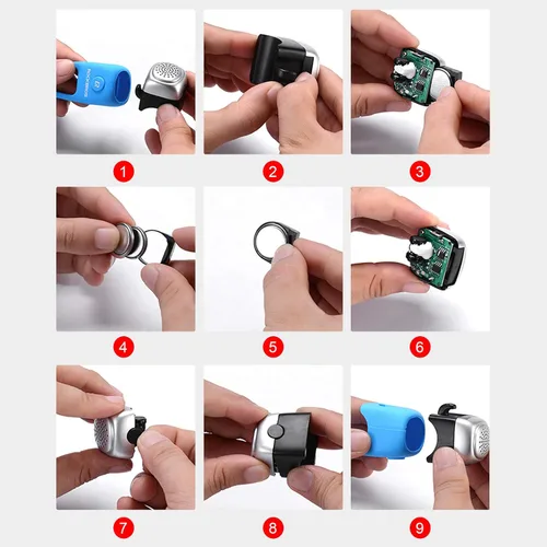 Vista 9 de ROCKBROS Electra - Campana de bicicleta eléctrica para bicicleta, cuernos de bicicleta, campanas de bicicleta resistentes al agua Loud Alert, 3
