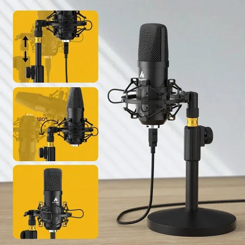 Vista 7 de Kit de micrófono USB MAONO 192KHZ/24BIT AU-A04T para PC, micrófono condensador cardioide para podcast, transmisión, Plug & Play para computadora