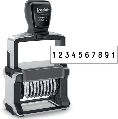Vista 8 de Rubber Stamp Creation Numerador resistente, sello de numeración autoentintado de 8 dígitos, altura de carácter de 0.197 in Rojo