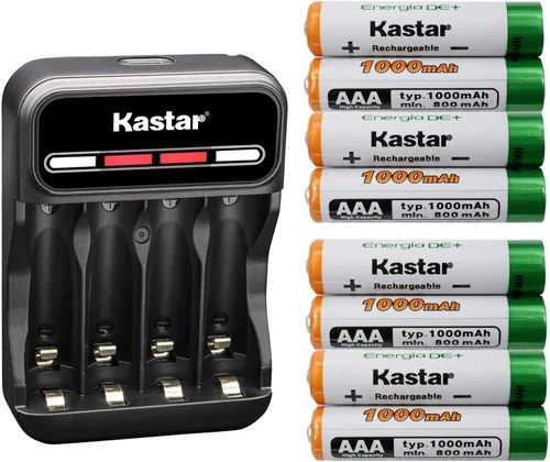 Vista 7 de Kastar AAAJ 1.2V 1000mAh Ni-MH Batería CMH4 Cargador USB inteligente compatible con Panasonic KX-TPA50 KX-TPA50B04 KX-TPA60 KX-TS208 KX-TS4200